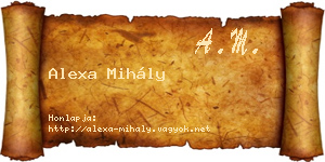 Alexa Mihály névjegykártya