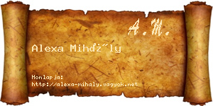 Alexa Mihály névjegykártya