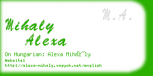 mihaly alexa business card